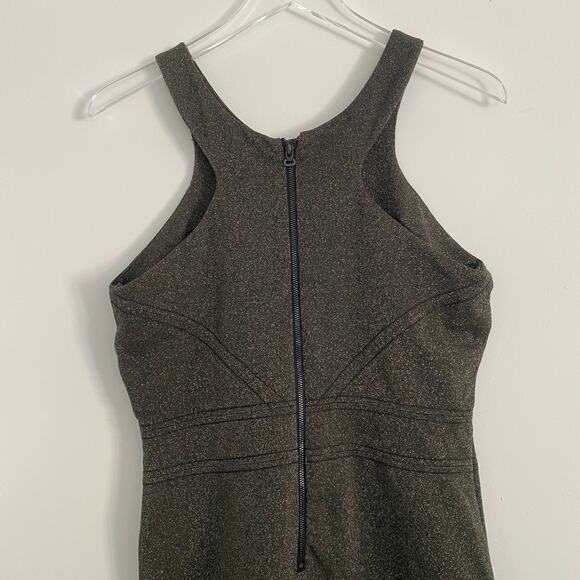 NWT BCBGeneration Gold Metallic Racerback Cocktail Dress Sz M - Picture 4 of 7